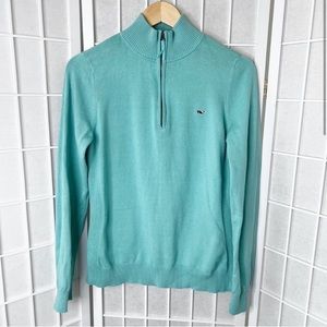 Vineyard Vines Seafoam Mint Green Half-Zip Sweater | Large